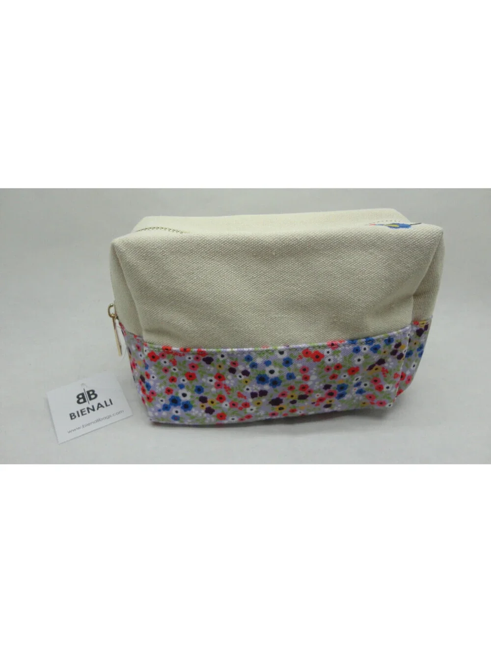 Bienali Small Canvas Cosmetic makeup Pouch Storage Bag Daisy Floral NEW